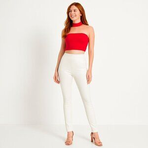 2/$30 NWT Choosy Size 12 Rose Red Sleeveless Halter Crop Top